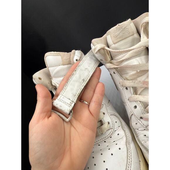 Nike Air Force 1 Hightop Sneakers - All White with White Swoosh - Size 8M main image 12